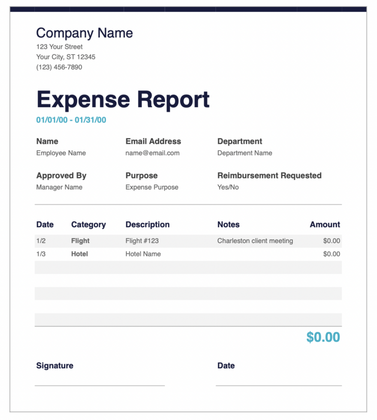 expense report template simplywise app